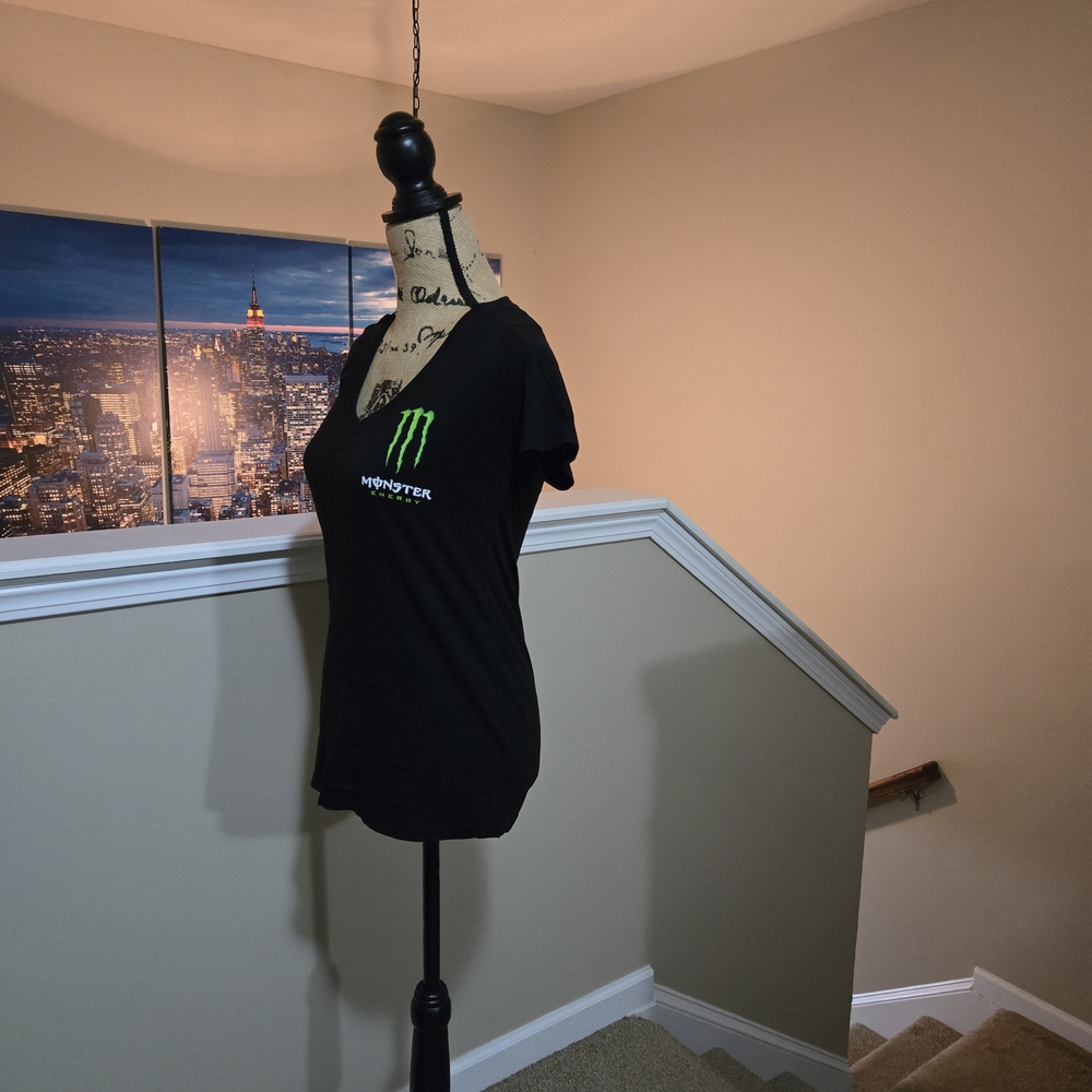 Monster Energy Black V-Neck Tee - Picture 3 of 6